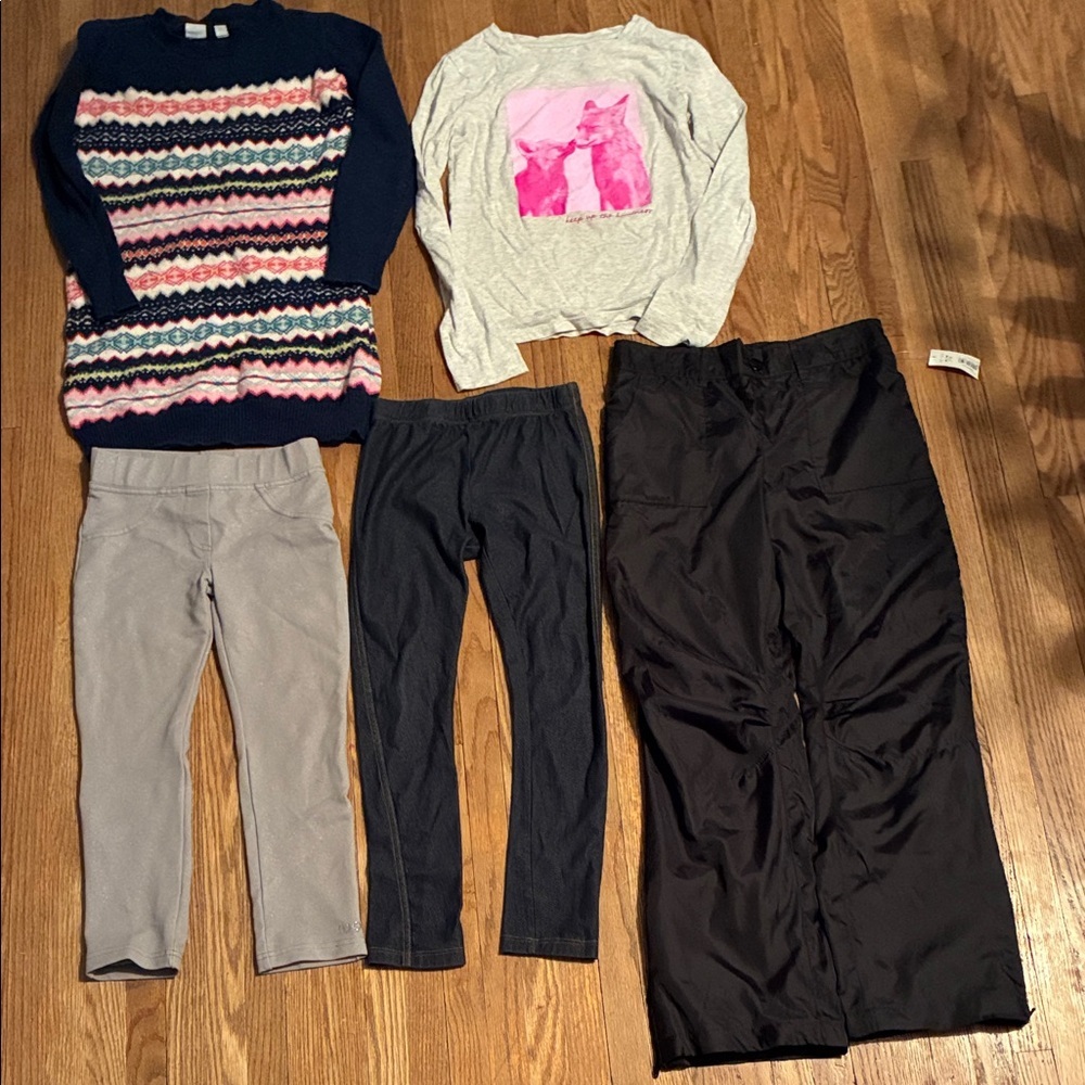 Assorted Kids Pants, Dress and Shirt in Gray, Navy, Blue and Black